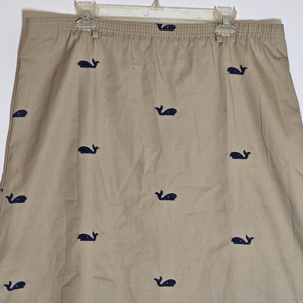 Whale Embroidered Skirt Womens Large Pull On Elastic Waist Made USA Preppy Class - Picture 2 of 10